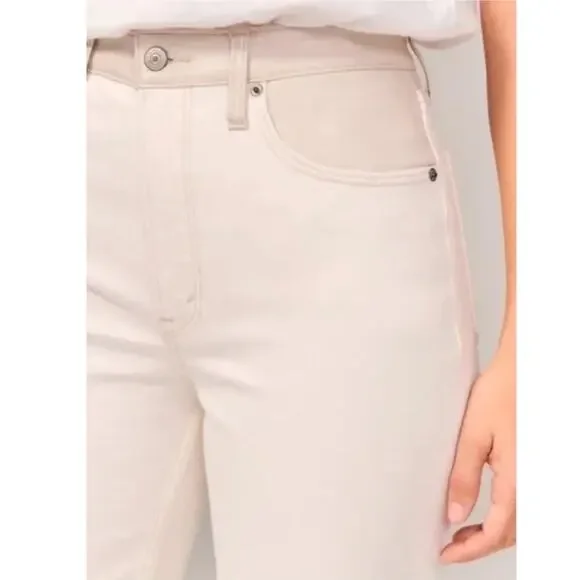 Abercrombie A & F The 90's Straight Ultra High Rise Cream Jeans Curve Love 28/6 - Picture 3 of 11